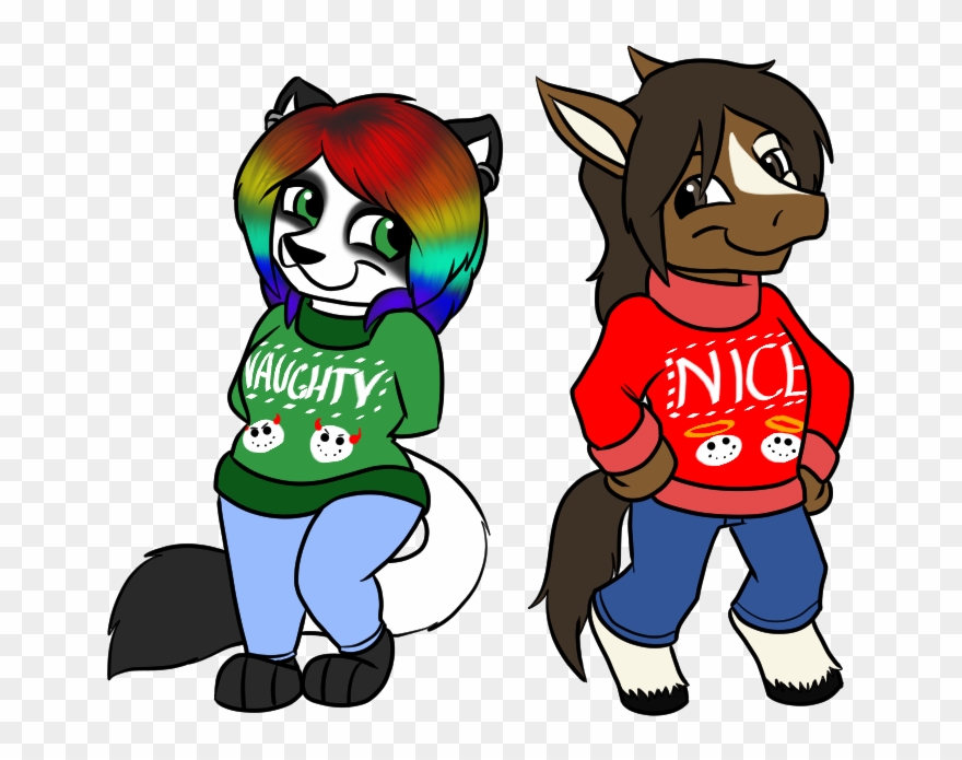 Naughty N' Nice By Dourdoofus - Cartoon Clipart