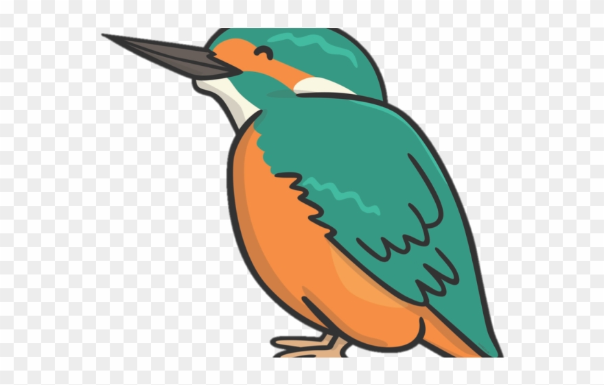 Kingsfisher Clipart British Bird - Cartoon Kingfisher - Png Download