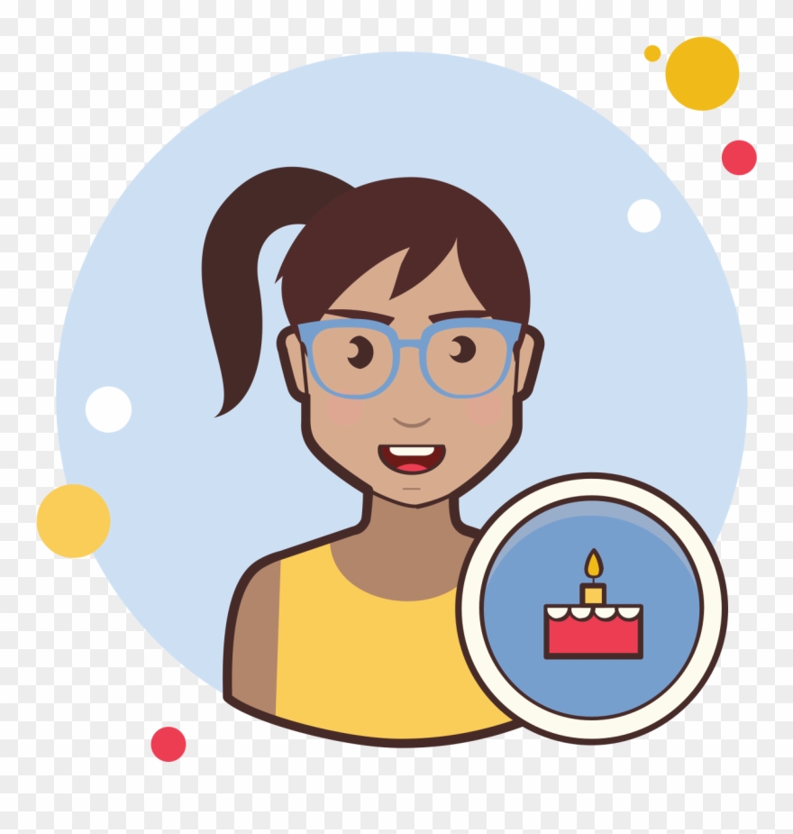 Birthday Girl Icon - Cartoon Clipart