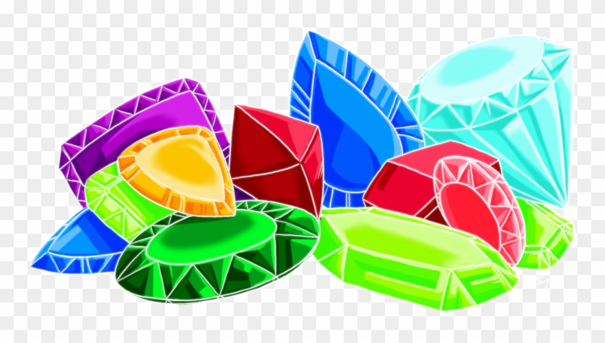 Gemstone Clipart Colorful Gem - Clipart Pile Of Gems - Png Download