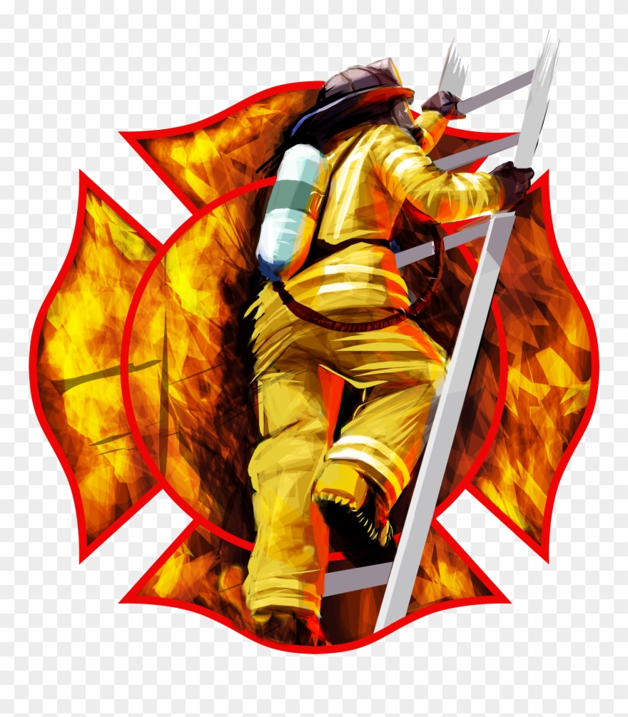 Fire Fighter Fabric, Custom Print Panel, Firefighter - Tirecoverpro Firefighter Seal On Fire - Climbing Rescue Clipart