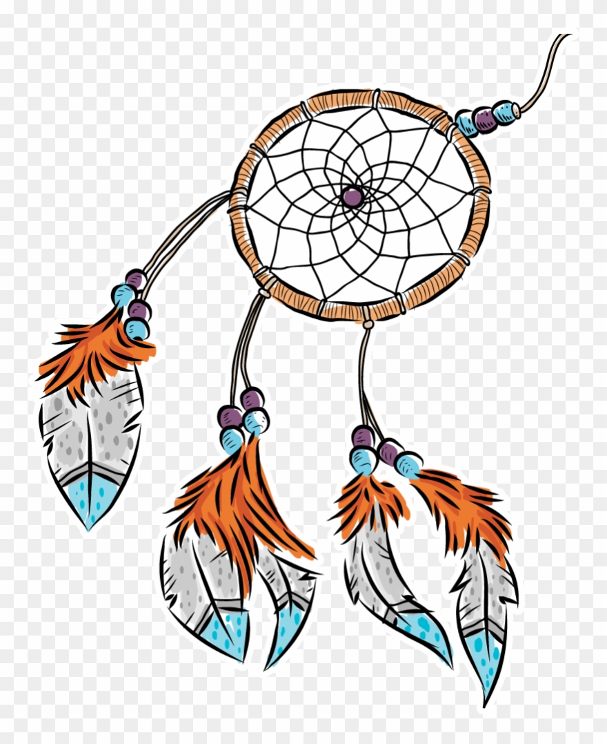 Wall Colour - Modern Watercolor Boho Dreamcatcher Feathers - Shower Clipart