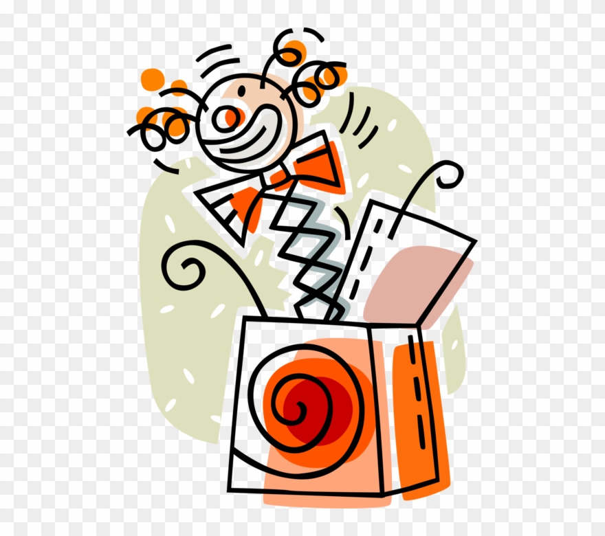 Vector Illustration Of Jack In The Box Boxing Glove - Surprise Box Clown Png Clipart