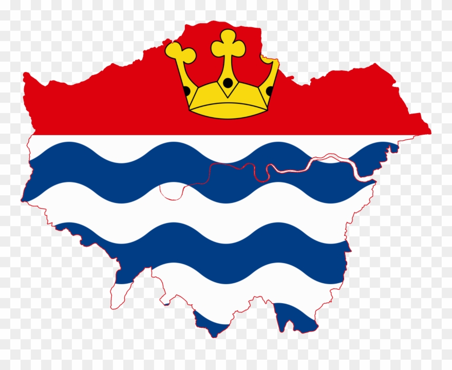 Flag Map Of Greater London - Political Map Of London Clipart