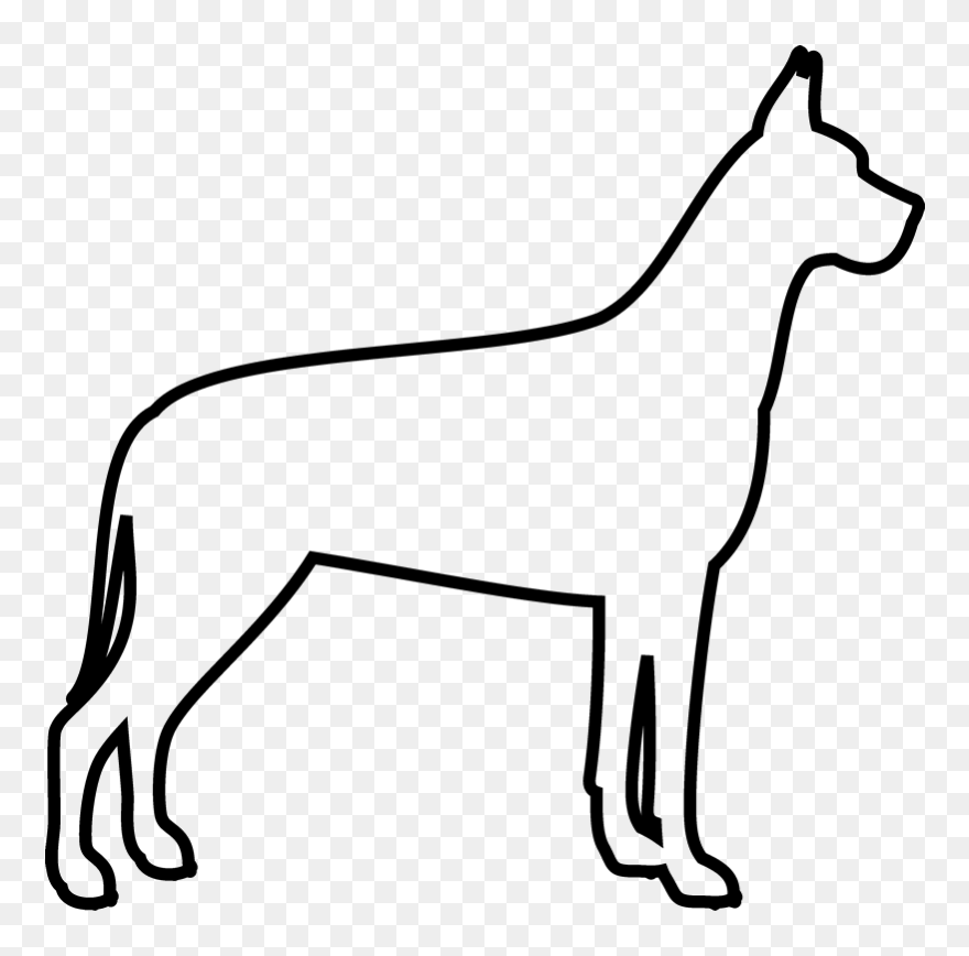 Great Dane Rubber Stamp - Great Dane Outline Clipart