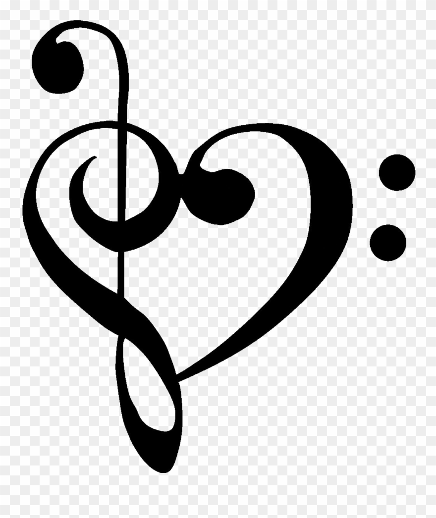 Clip Library Stock Wallpaper Cleftheart The Circle - Bass Clef Treble Clef Heart - Png Download