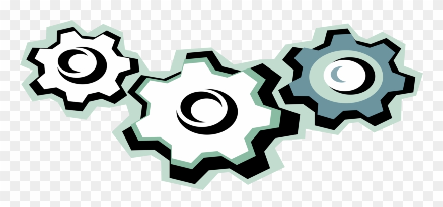 Cogwheel Rotating Vector Image Illustration Of Mechanism - Graphic Design Clipart