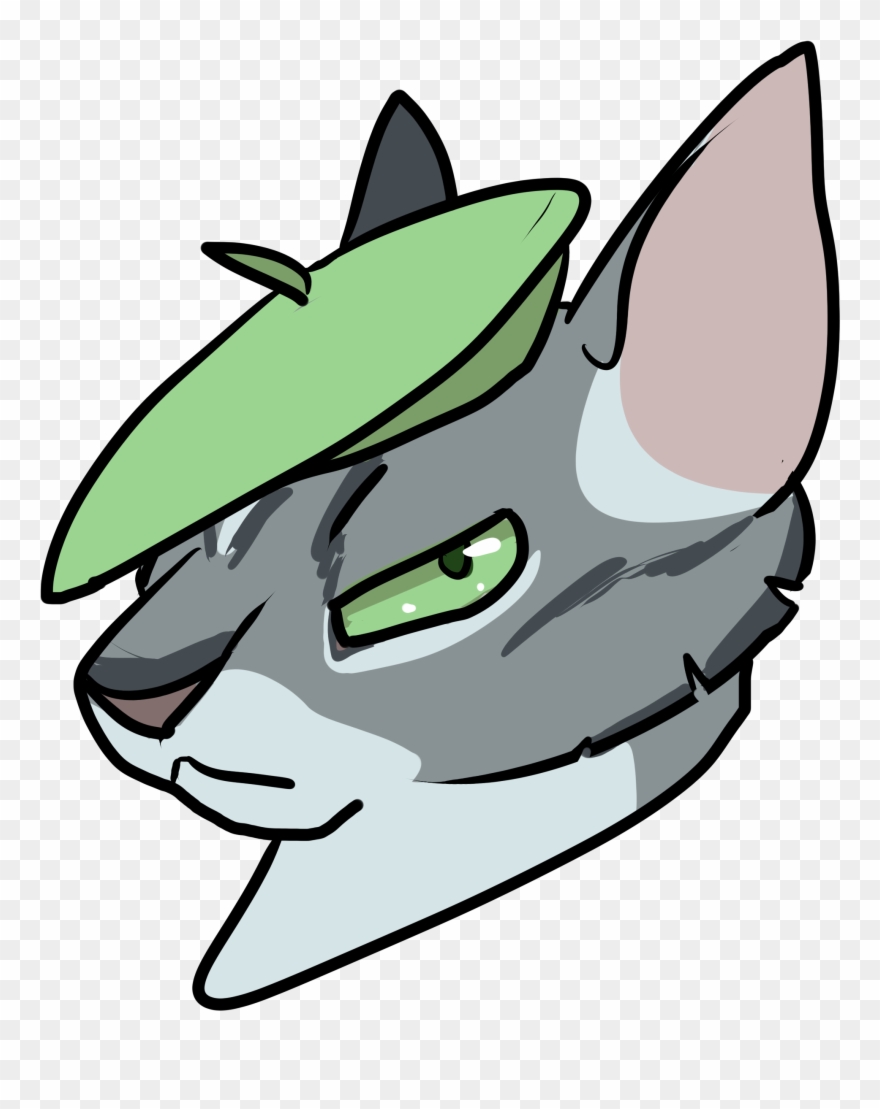Beret Cat By Anarchie - Cartoon Clipart