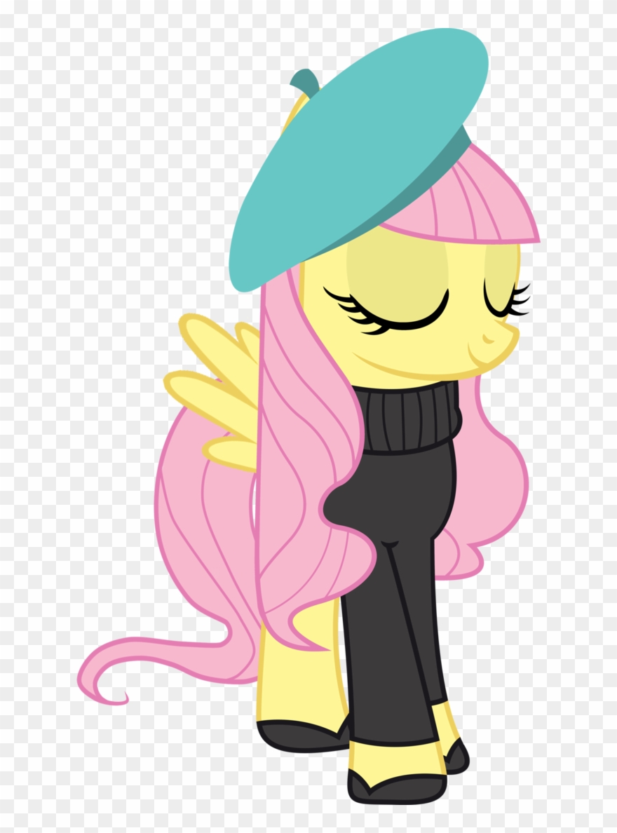 93198 Absurd Res Beatnik Beret Fluttershy Highres Recolor - My Little Pony French Rarity Clipart