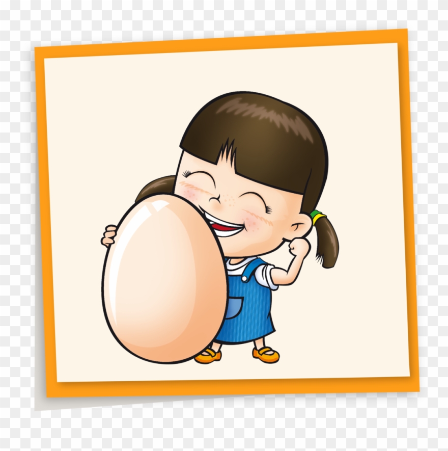 Eggs Can Keep Your Muscles Strong - Kid Eating Egg Cartoon Clipart