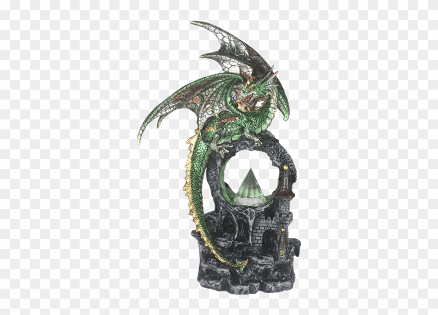 Green Dragon With Crystal Statue - Crystal Clipart