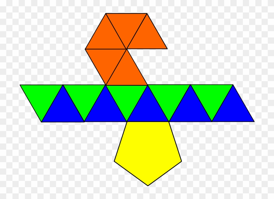 Pentagonal Pyramid Net - Gyroelongated Pentagonal Pyramid Clipart