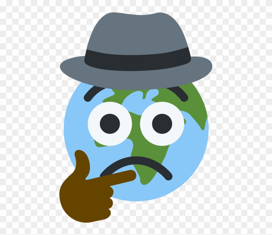 Planet Earth Emoji With Large Frown With Eyes Wide Clipart