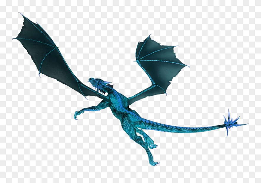 Blue Flying Dragon Clipart - Portable Network Graphics - Png Download