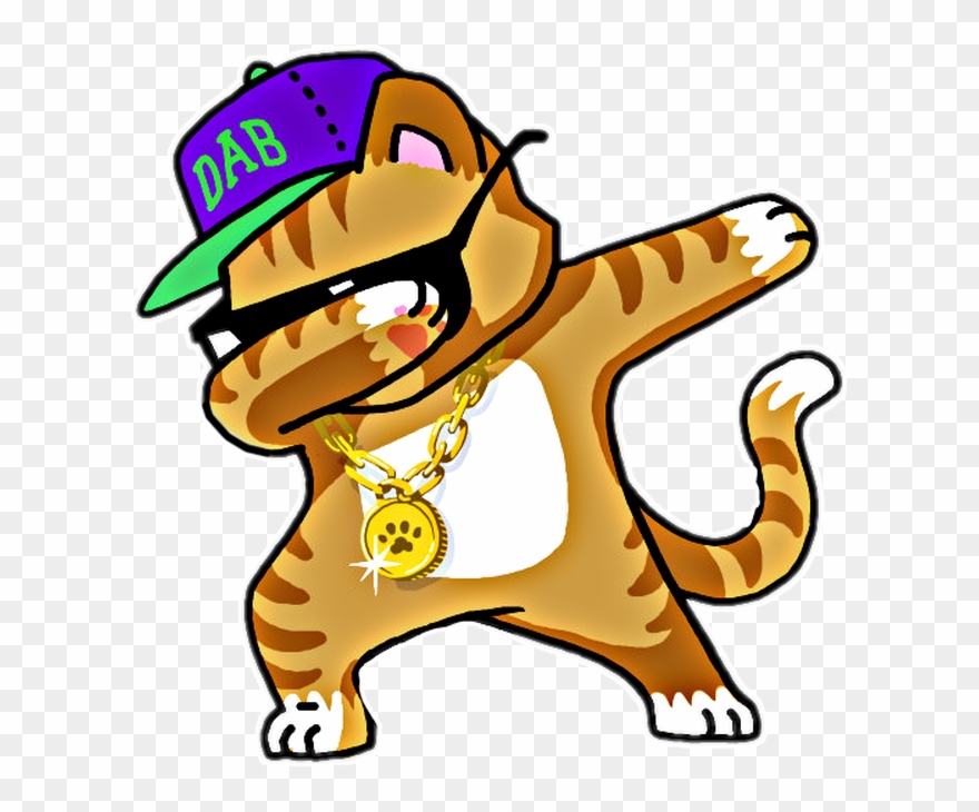 Cool Cat Dab - Dabbing Cat Funny Shirt Dab Hip Hop Dabbing Kitten Clipart