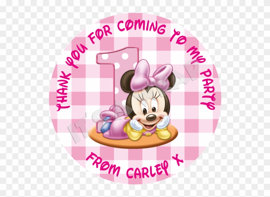 Baby Minnie Sweet Cone Stickers - Cartoon Baby First Birthday Clipart
