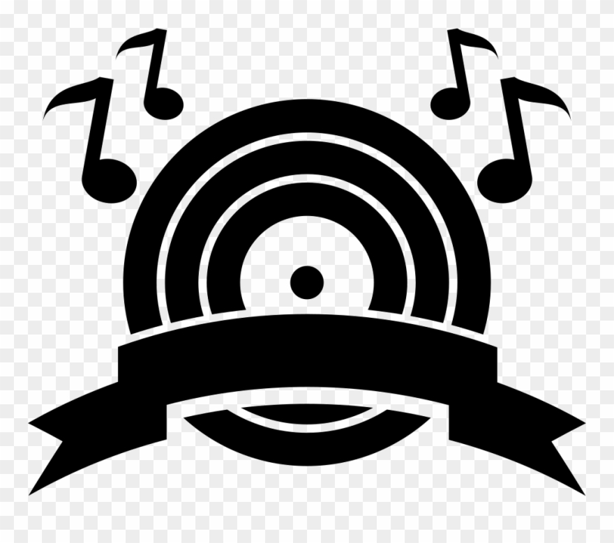 Vector Library Boom Symbol Of A Musical Disc With Banner Musical