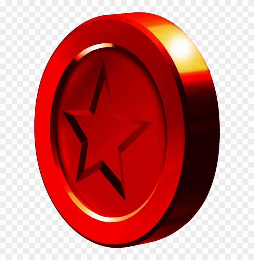Mario Bros Clipart One Star - Super Mario 64 Red Coin - Png Download