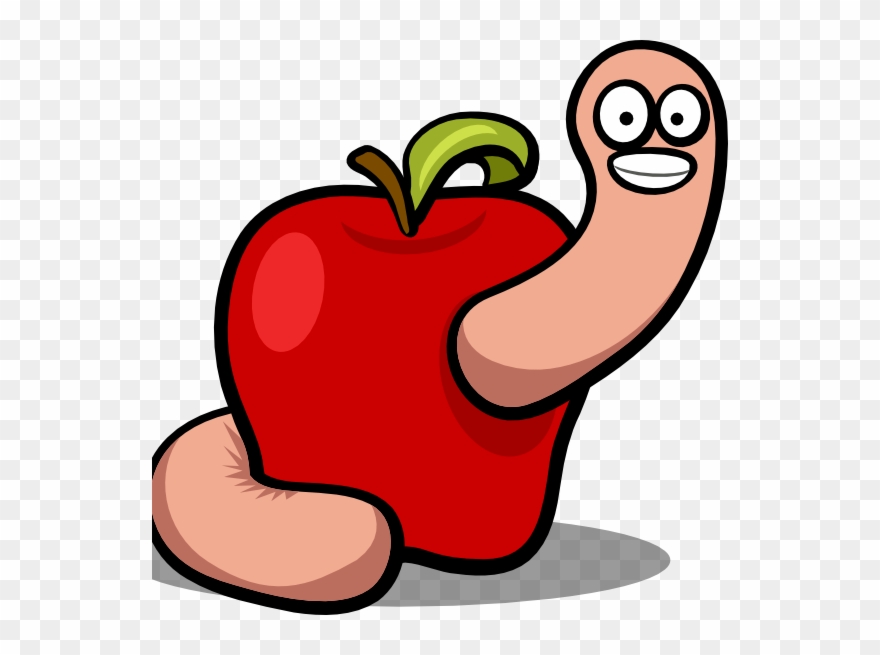 The Rotten Apple - Apple Worm Cartoon Clipart