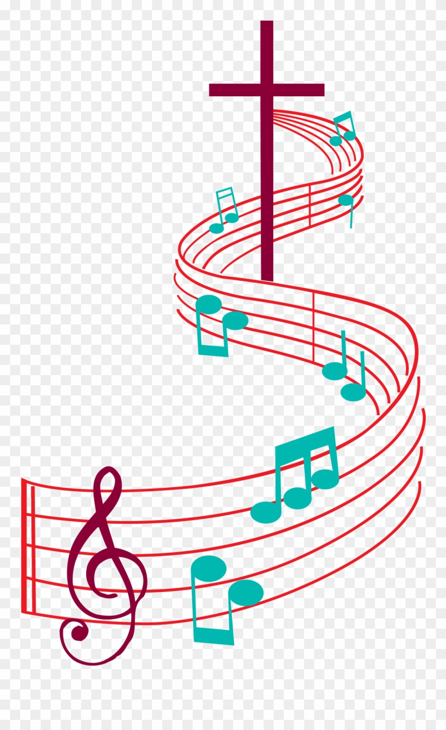 There's This Common Theme With God He Doesn't Always - Music Notes And Cross Clipart