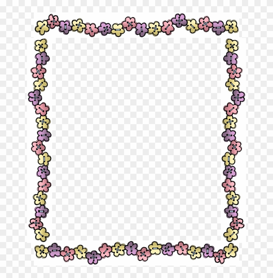 Moldura Para Certificados Com Flores Clipart