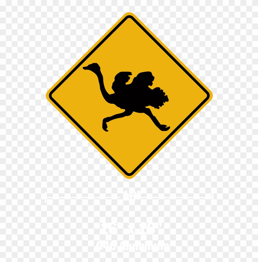 Kangaroo Crossing Sign Download - Black Ostrich Silhouette Shower Curtain Clipart