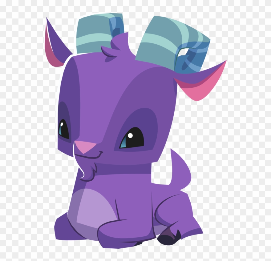 Goat Sitting Purple - Animal Jam Goat Png Clipart