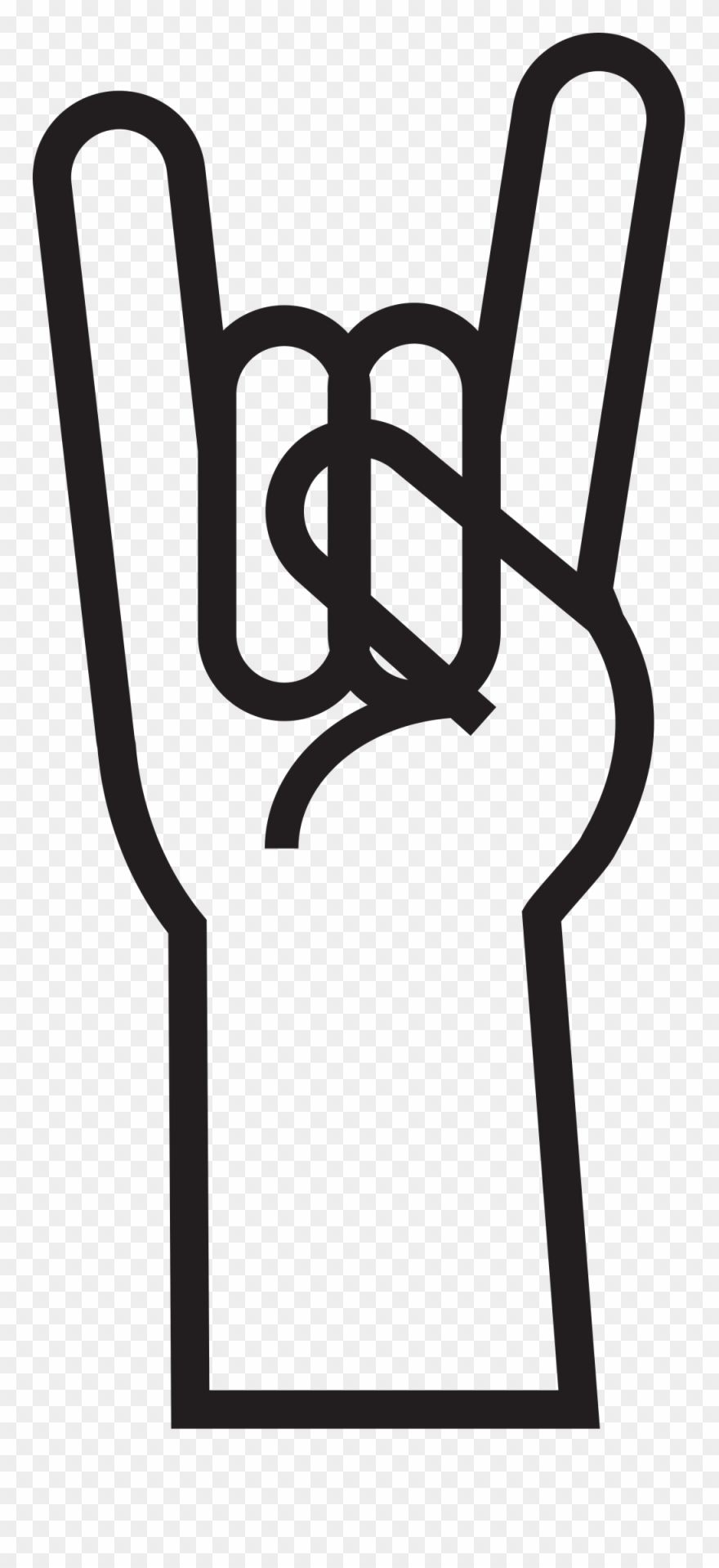 Open - Wall Sticker Rock Hand Sign Clipart