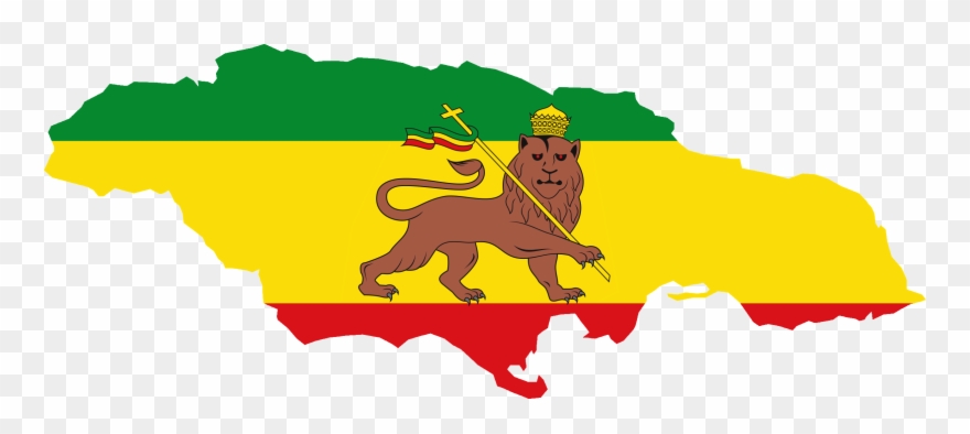 Flag Map Of Jamaica - Flag Map Of Ethiopia Clipart