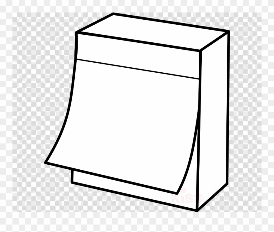 Sticky Notes Outline Clipart Post-it Note Paper Clip - Top Hat Transparent Background - Png Download