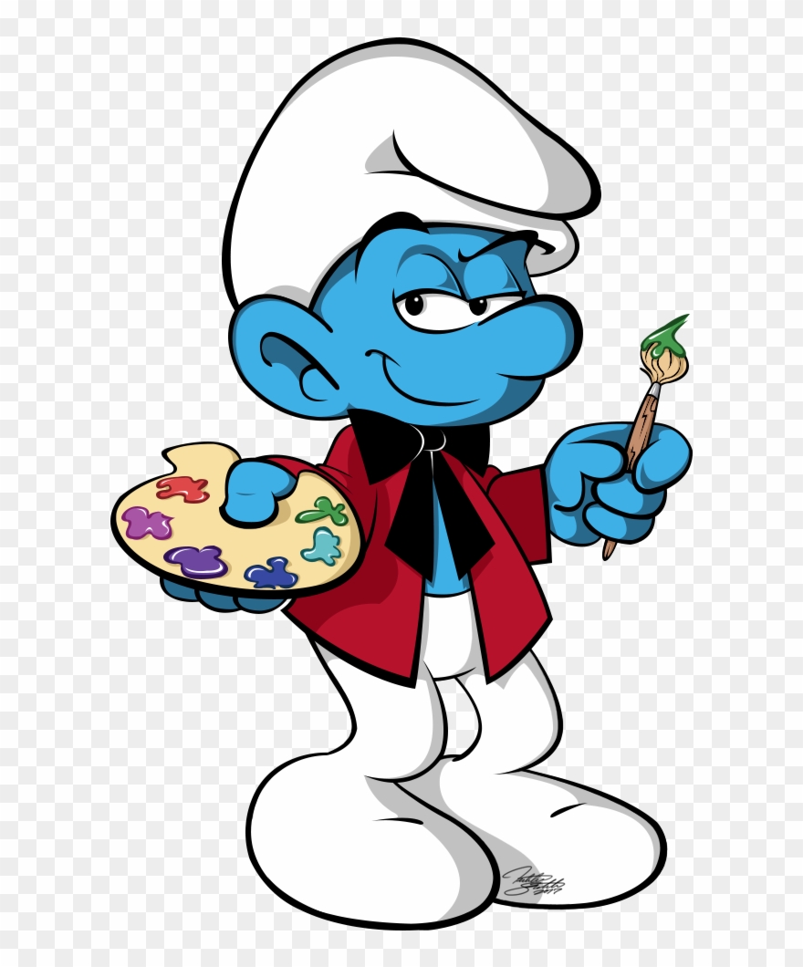 Painter Smurf Clipart