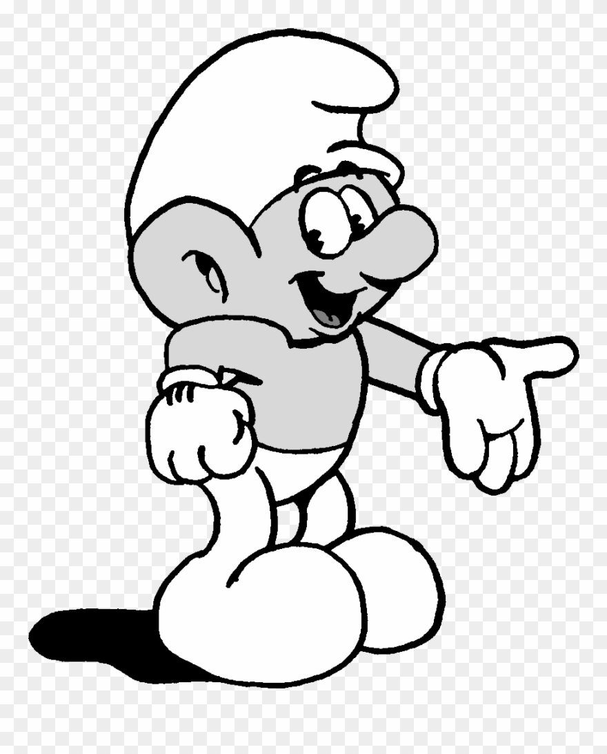 Desenhos Dos Smurfs - Gambar Smurf Hitam Putih Clipart