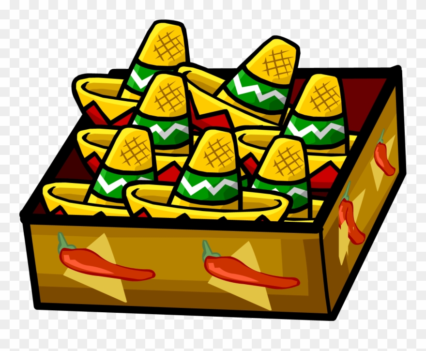 Image Winter Fiesta Box Png Club Penguin - Club Penguin Mini Sombrero Clipart