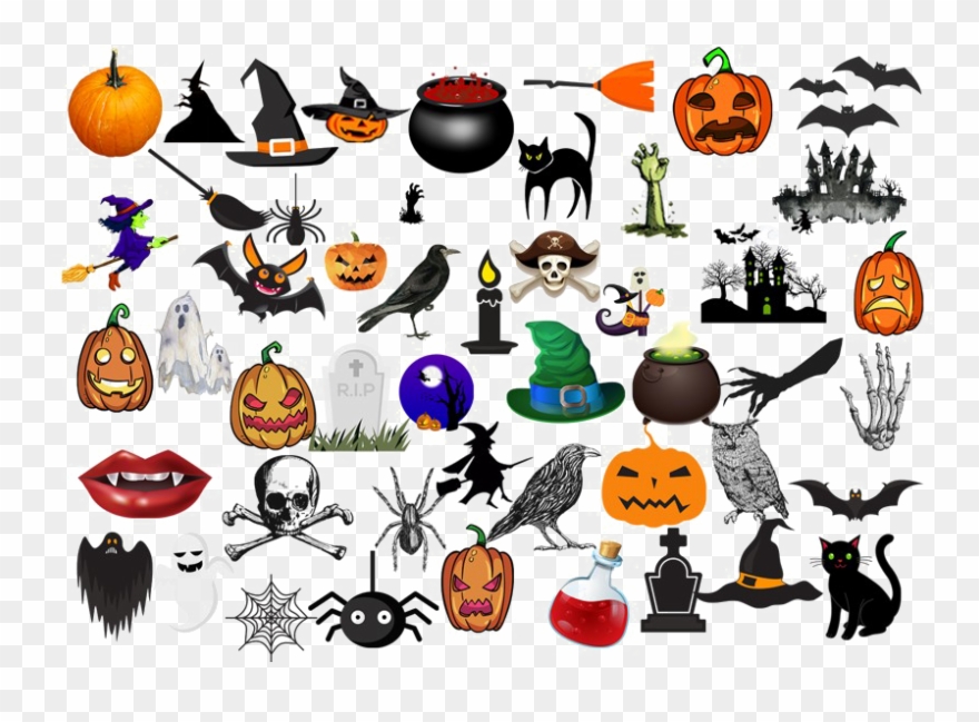 Halloween Elements Png Clipart - Cartoon Transparent Png