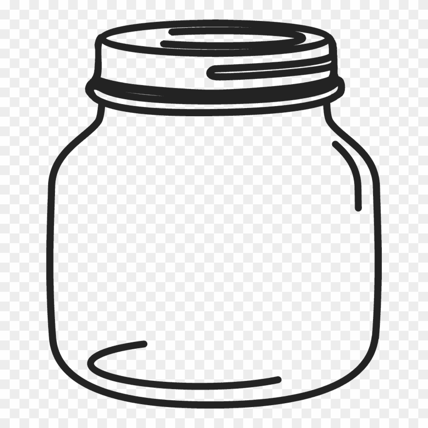 Petite Mason Jar Rubber Stamp Clipart