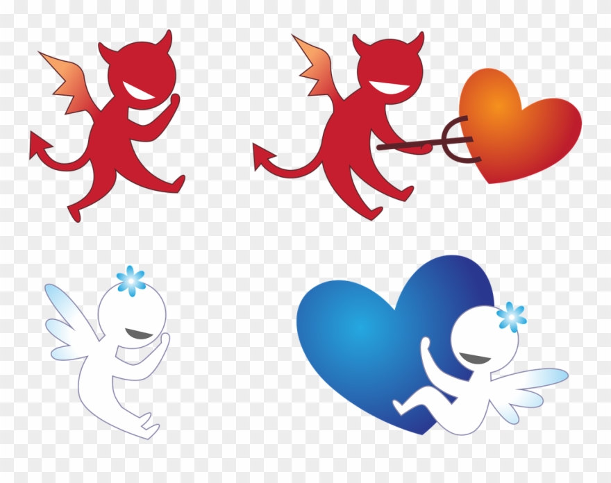 Angel Devil Love - Devil Clipart