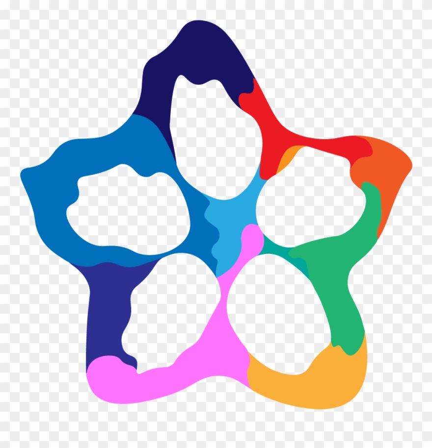 Okra Rainbow Flower Square-01 - Flower Clipart