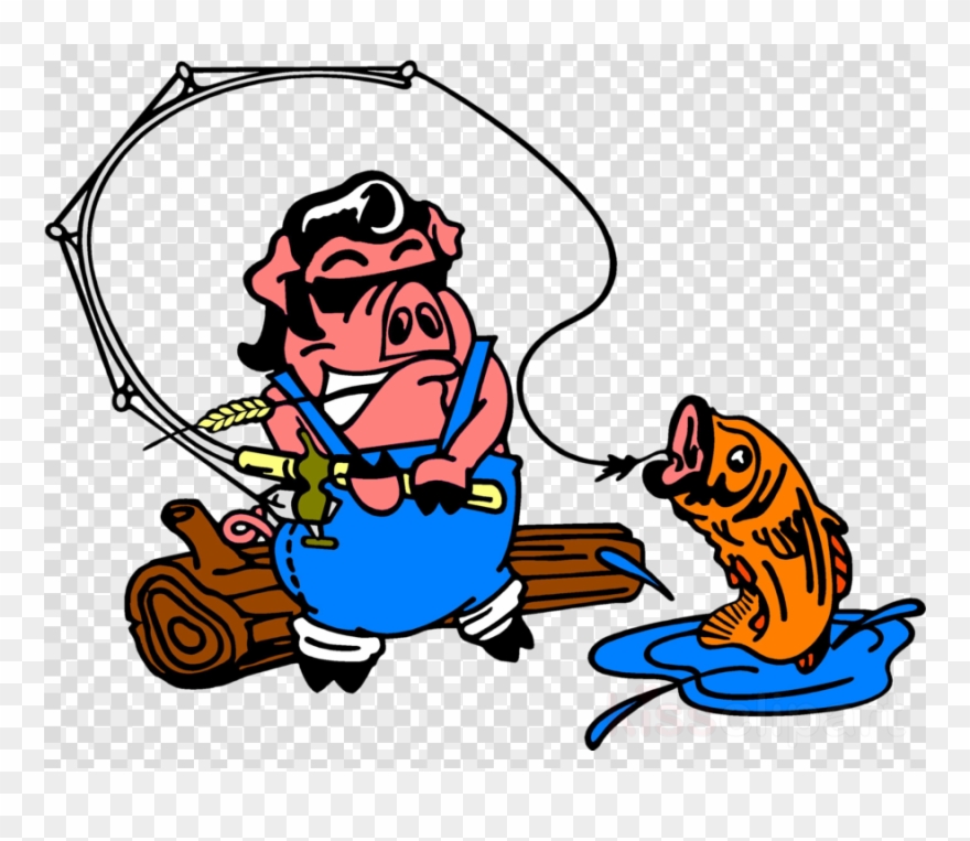 Fishin Pig Farmville Va Clipart Farmville The Fishin' - Fishin Pig - Png Download