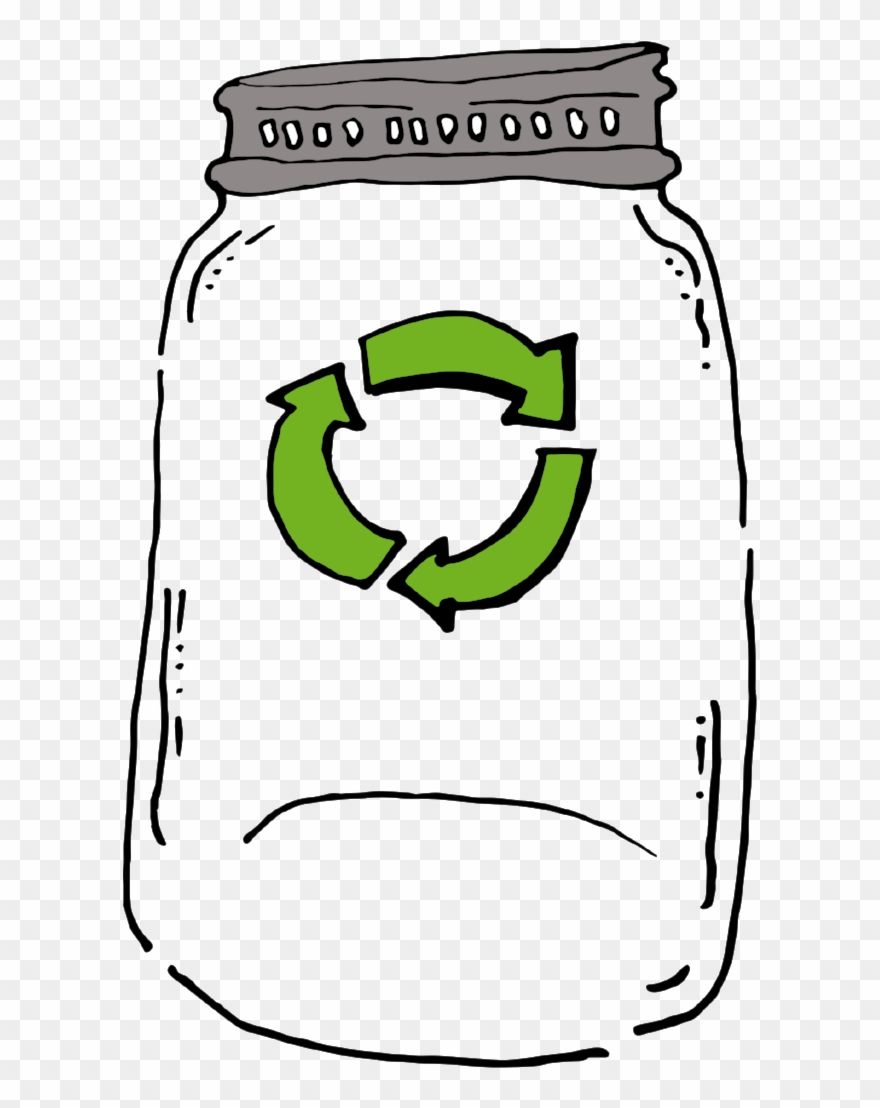 Mason Jar W Recycle - Recycling Clipart