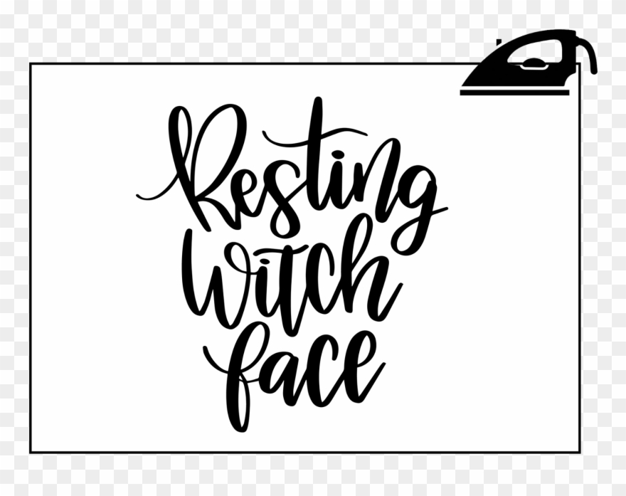 Halloween Iron On T Shirt Transfer Pumpkin Face Witch - Resting Witch Face Svg Clipart