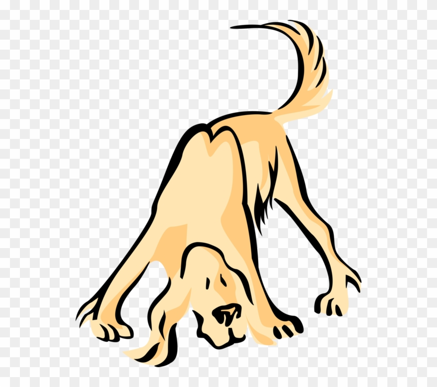 Vector Illustration Of Hound Dog Sniffing Around - 12442 Clipart