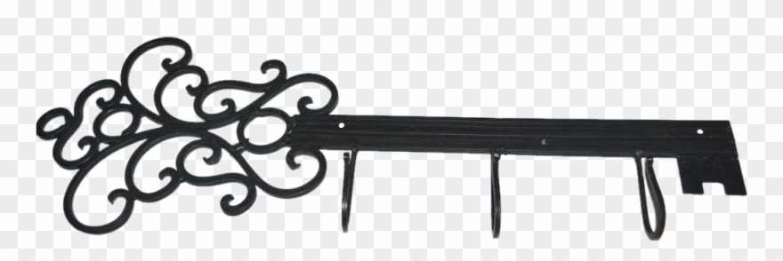 Large Black Metal 22 Quot Skeleton Key Coat Or Hat - Shelf Clipart