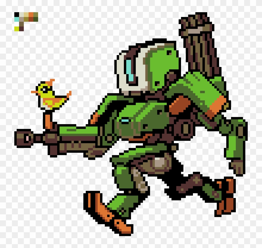 Bastion Meadow - Overwatch Bastion Pixel Spray Clipart