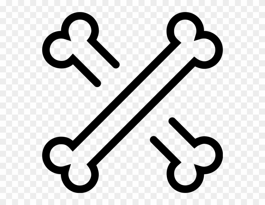 Crossbones Rubber Stamp - Imagenes De Huesos De Perro Clipart