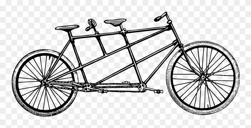 The Tandem - Vintage Tandem Bike Png Clipart