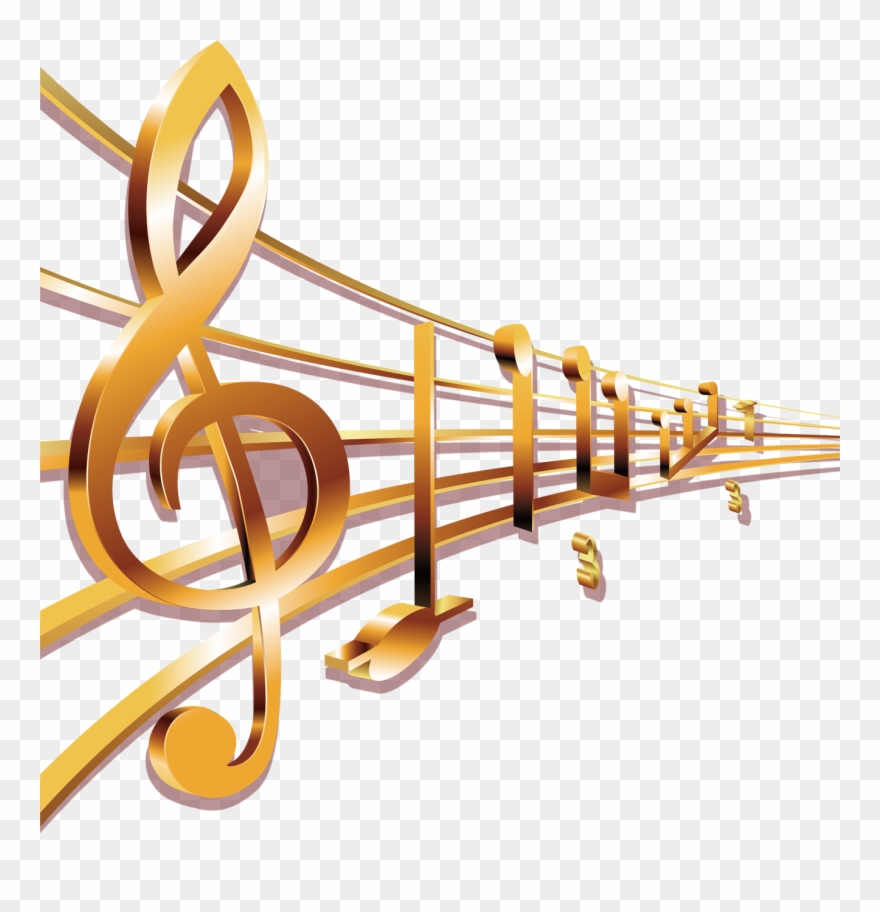 Musical Sheet Transprent Free - Gold Music Note Png Clipart