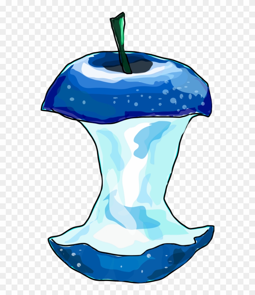 Blue Apple Clip Art - Apple Core Clipart - Png Download