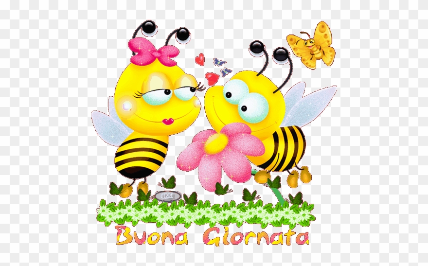 Buongiorno A Tutti E Buon Inizio Di Settimana - 2 Cartoon Bees Clipart