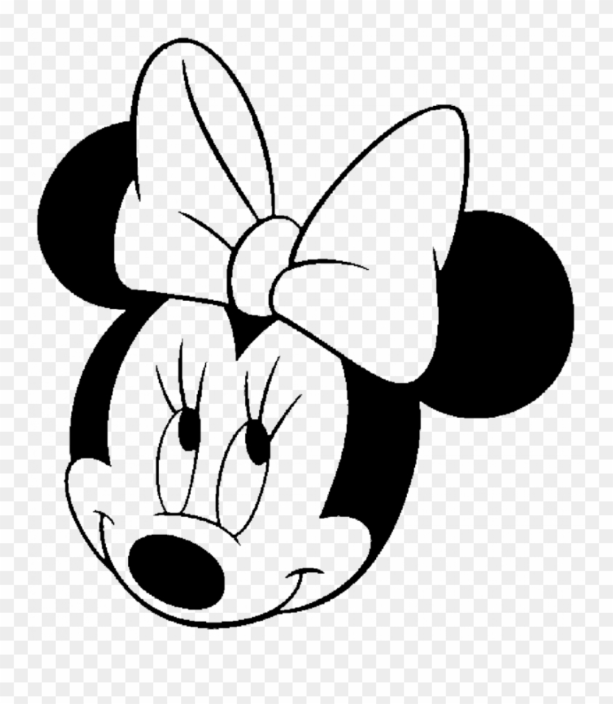 Minnie Mouse Clip Art Black And White Free Clipart - Small Minnie Mouse Coloring Pages - Png Download