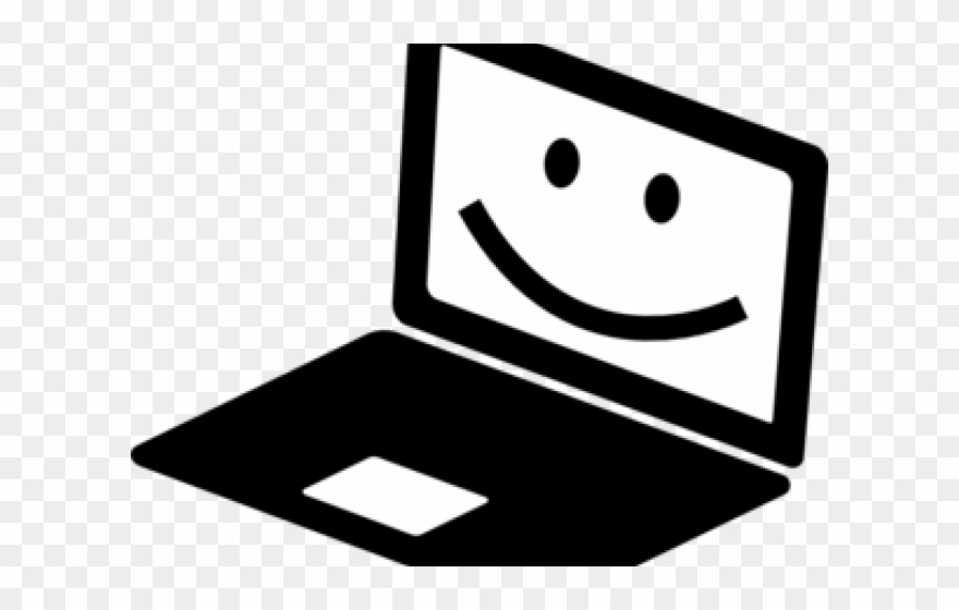 Happy Laptop Cartoon Clipart